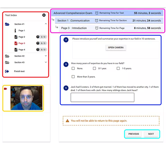 Secure exam software with live webcam proctoring